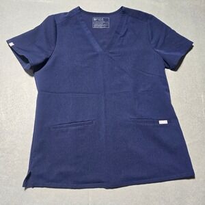 FIGS Casma Three-Pocket Scrub Top Navy Blue V-Neck Technical Collection FW1100 M